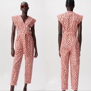 ZARA floral jumpsuit size medium